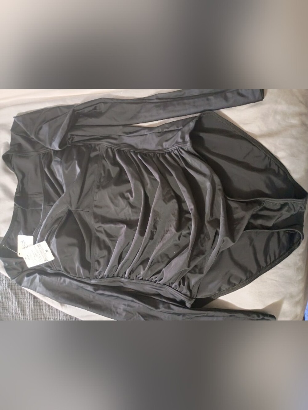 Black Long Sleeve Swim Wear Bodysuit